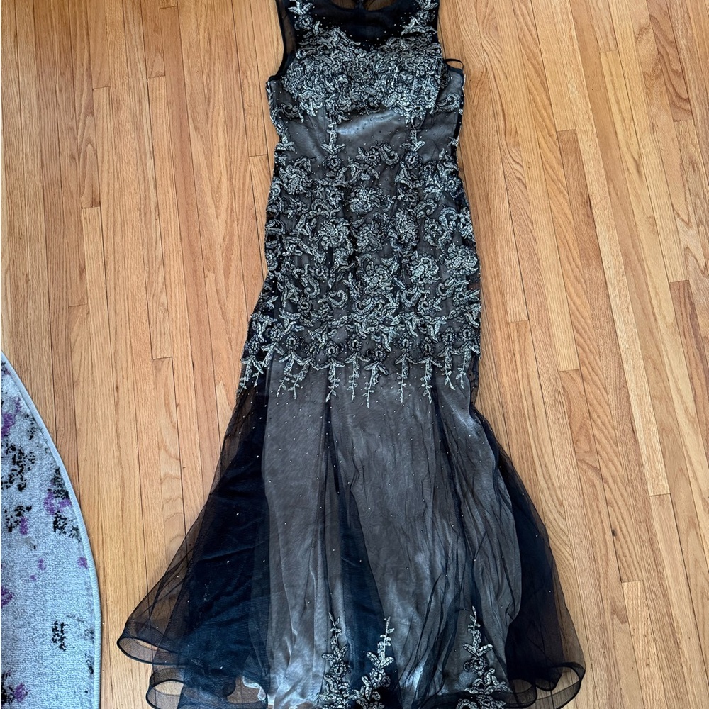 J.Elizabeth Black Embellished Mermaid Prom Dress